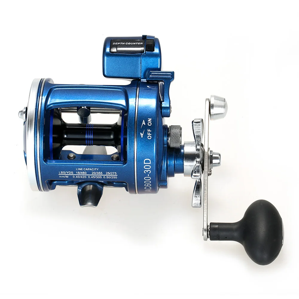 

LIXADA 12 Ball Bearings Trolling Reel with Line Left/Right Counter Alarm Bell Drum Reel Spinning Fishing Reel Baitcasting