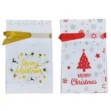 50 шт Рождественская сумка для конфет многоразовая сумка для хранения на шнурке мешочек для рождественского подарка