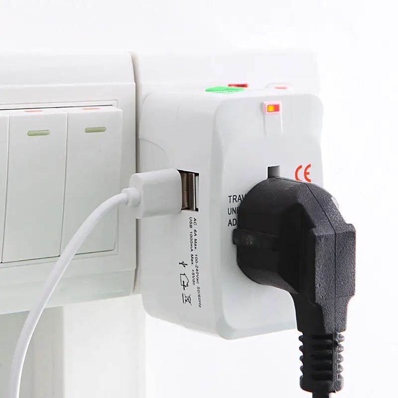 Универсальный адаптер Великобритания США AU в ЕС AC Разъем питания 2Usb smart Универсальный адаптер для путешествий зарядное устройство адаптер конвертер