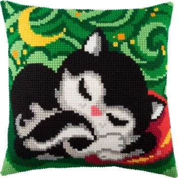Latch Hook Cushion Yarn for Cover Greed Cat Pillow Case Home Decorative Sofa Printed Canvas | Дом и сад