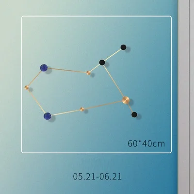 Скандинавский креативный Созвездие дверь за стеной декоративный крючок для гостиной крыльцо уникальная латунная стена для вешания пальто Шарфы ключи - Цвет: Gemini