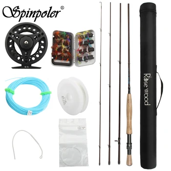 

Spinpoler 5/6 Fly Fishing Combo 2.7m Fly Rod With Case 2+1 Bearing Fly Fishing Reel 35 Yards Fishing Line 24pcs Flies Lure Set