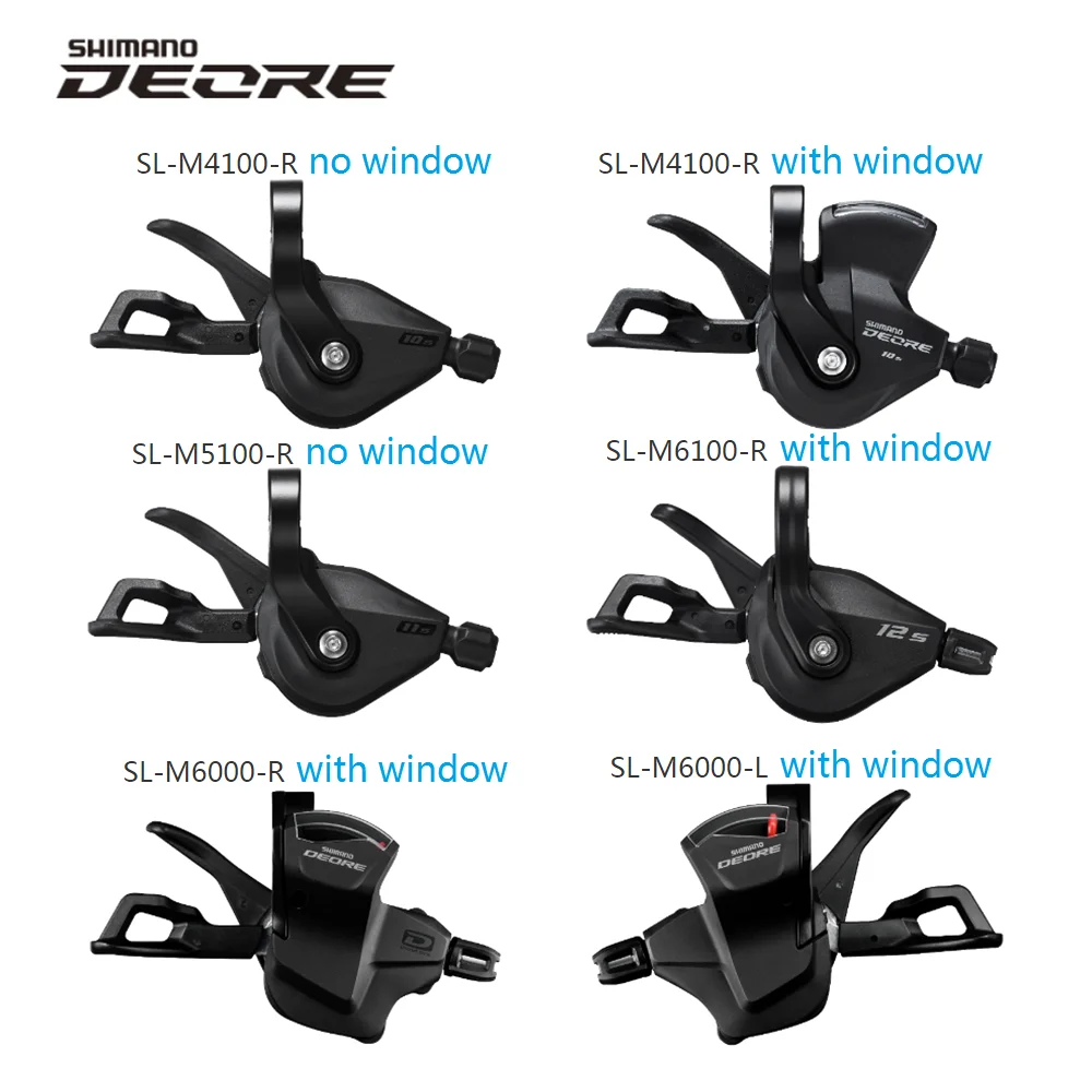 Shimano DEORE M4100 M5100 M6100 M6000 Right Left Bike With / Without Window Thumb Shifter 10/11/12v 2/3x10 Speed MTB 20/30v