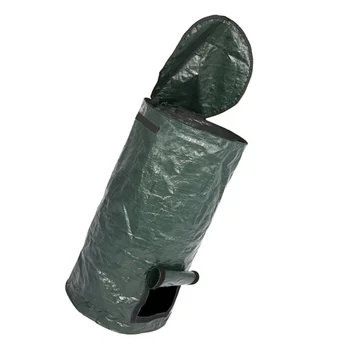 

Tote Strap Garbage Storage Fermentation Bag Portable Garden Leaf Trash Grass Collection Bucket with Zipper Cover Hook and Loop F