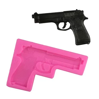 

Gun Silicone Fondant Cake Mold 3D Candy Clay Sugar Chocolate Mold Cake Decorating Tools Biscuits Molds DIY Kitchen Baking Tools