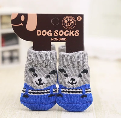 4 шт. милые модные носки для собак и кошек милые вязаные носки для щенков Нескользящие нескользящие носки - Цвет: 4