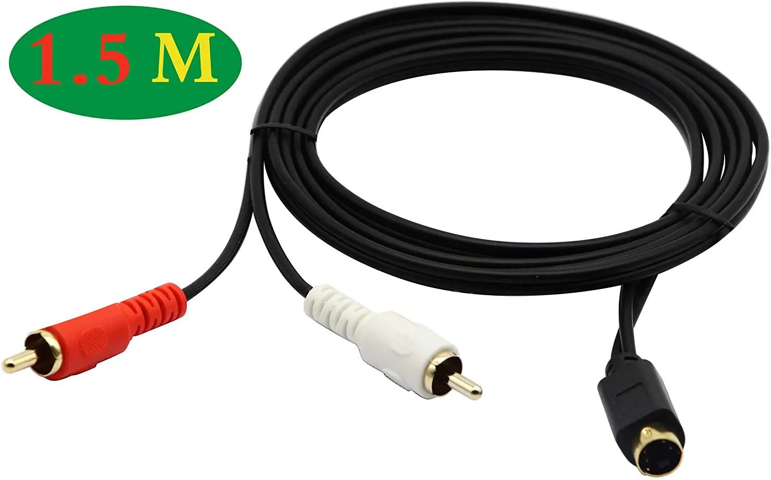 S-Video 4 Pin Mini Din Y Splitter Cable Placcato Oro Combo 4 Pin Mini Din S-Video Maschio A 2 Rca Maschio Audio Y Splitter Extension