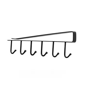 

Kitchen Hook Rack Cabinet Hanging No Trace Nail-Free Wrought Iron Hanging Scarf Wardrobe Storage Rack Partition Finishing Rack