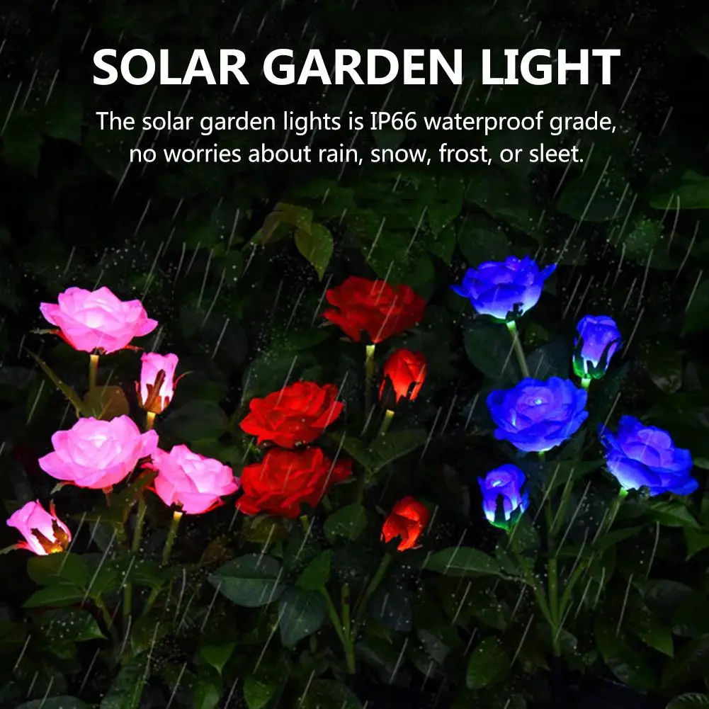 LED Solar Simulation Rose Flower Light Home Decorative Flower Lights Garden Decoration Lawn Lamp Waterproof Landscape Rose Light - Image 5