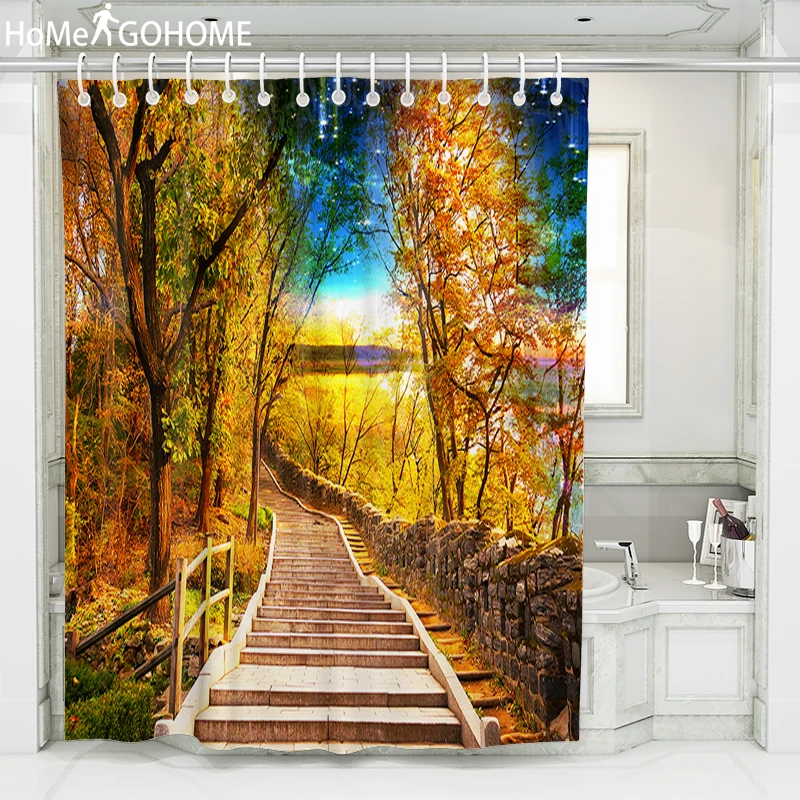 

Galaxy Decor Bathroom Shower Curtain Forest Starry Waterproof and Mildew Resistant Shower Curtain 3D Bath Curtain douchegordijn