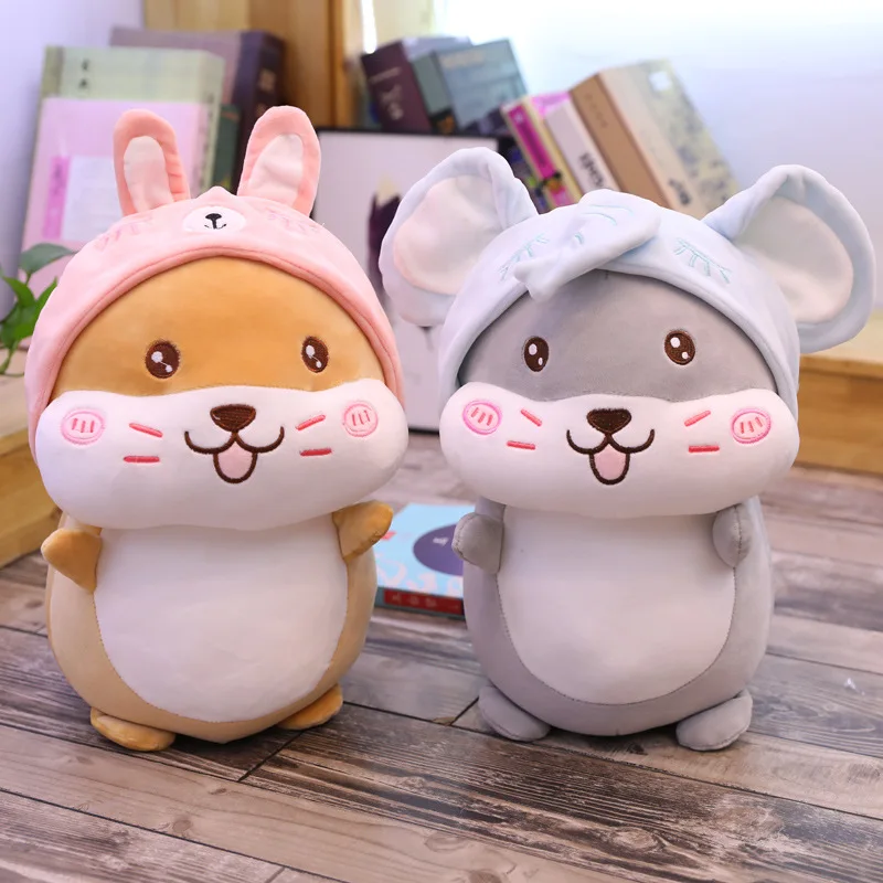 

New Style Hat Mouse Hamster Doll Plush Toys Birthday Children Valentine's Day Gift a Pieces of Hair