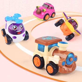 

4PCS Baby Car Toys Construction Vehicle Mini Cartoon Car Plane Train Helicopter Kids Children Early Educational Toys Gift