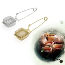 Ситечко для чая квадратной формы с ручкой и сеткой для заваривания листьев, блокирующие фильтры