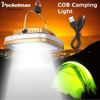 

Portable COB LED Camping Lantern USB Rechargeable Camping Light Super Bright Tent Light Outdoor Camping Lamp USB Solar Lamp