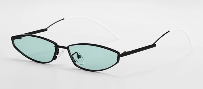 black with green Peekaboo, женские маленькие солнцезащитные очки, кошачий глаз, красные, оранжевые,, золотые, металлические, солнцезащитные очки, мужские, Ретро стиль, летние аксессуары, uv400 - Цвет линз: black with green