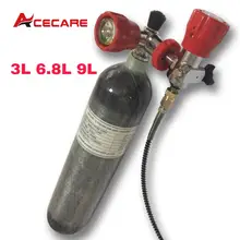 Acecare 3L/6.8L/9L CE fibre de carbone Pcp réservoir 4500psi plongée sous marine réservoir d'air Pcp Valve Station de remplissage Air carabine airforce Condor