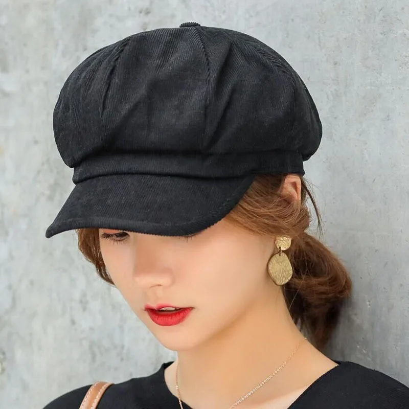 Берет для женщин осень зима восьмиугольная кепка шляпы стильная художница кепка газетчика капот