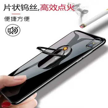 

Mobile Phone Buckle Usb Electronic Cigarette Lighter Ring Bracket Charging Lighter New Trend Lighter Custom Multifunctional Gift