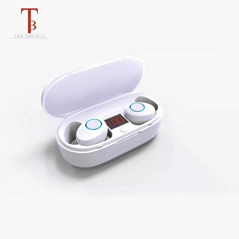 Белый Trembolo Bluetooth 5,0 настоящие беспроводные наушники водонепроницаемые в режиме ожидания 30h прохладные цветные огни с высоким уровнем шума - Цвет: Белый