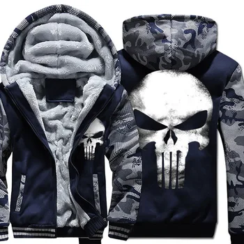 

Cartoon Skull Thickening Hoodies Hoody Hip Hop Casual Coat Sweatshirts Hooded Casual Coat