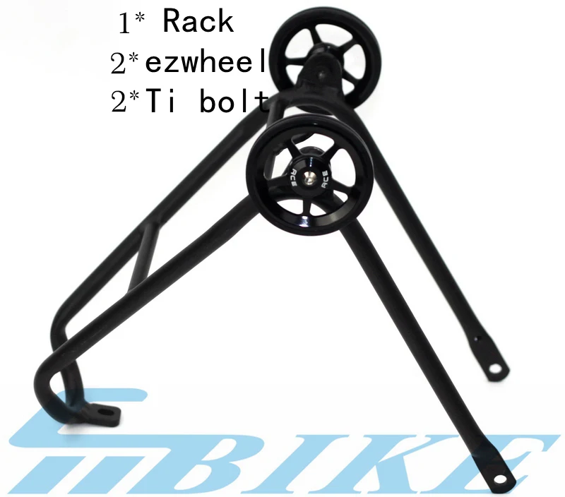TWTOPSE 150 г легкая велосипедная стойка для Brompton, складная велосипедная алюминиевая задняя грузовая стойка, Аксессуары для велосипеда, часть Q типа - Цвет: Black Rack 2 wheels