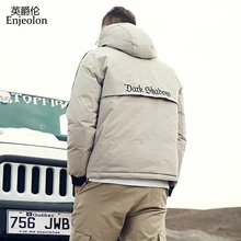 Enjeolon, новинка, зимняя куртка, ветрозащитная, мужская, толстая, черная, модная, Мужская парка, повседневная, мужская, с капюшоном, пальто, высокое качество, YR926