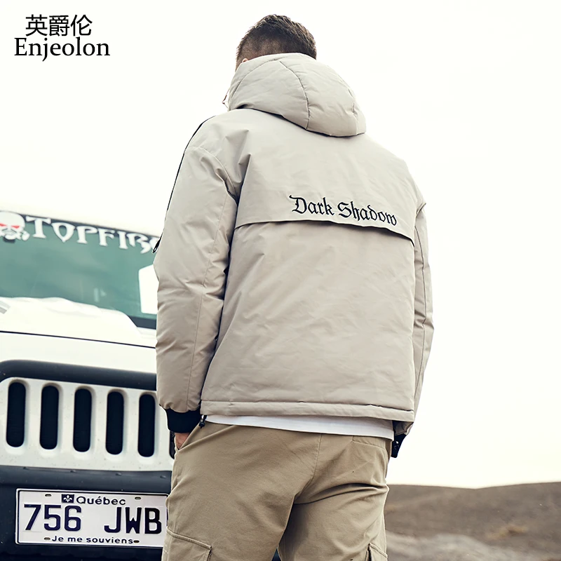 

Enjeolon 2019 New Winter Jacket Windproof Male Thick Black Fashion Men's Parkas Casual Man Hooded Coats High Quality YR926