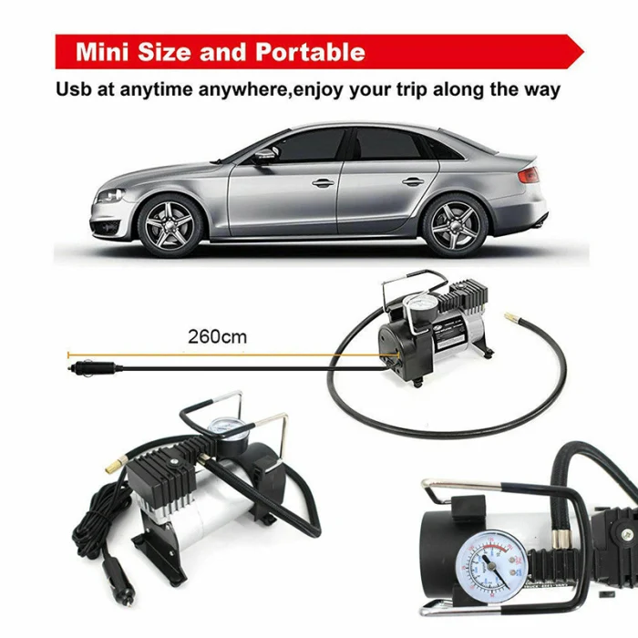 Горячая Портативный Heavy Duty 12V 150PSI воздушный компрессорныц насос автомобиля автошины тележки для велосипеда X66