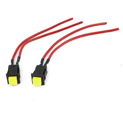 

2Pcs 3A 125V/ 1A 250V Wired Yellow Protected Head Pushbutton Switch for Car