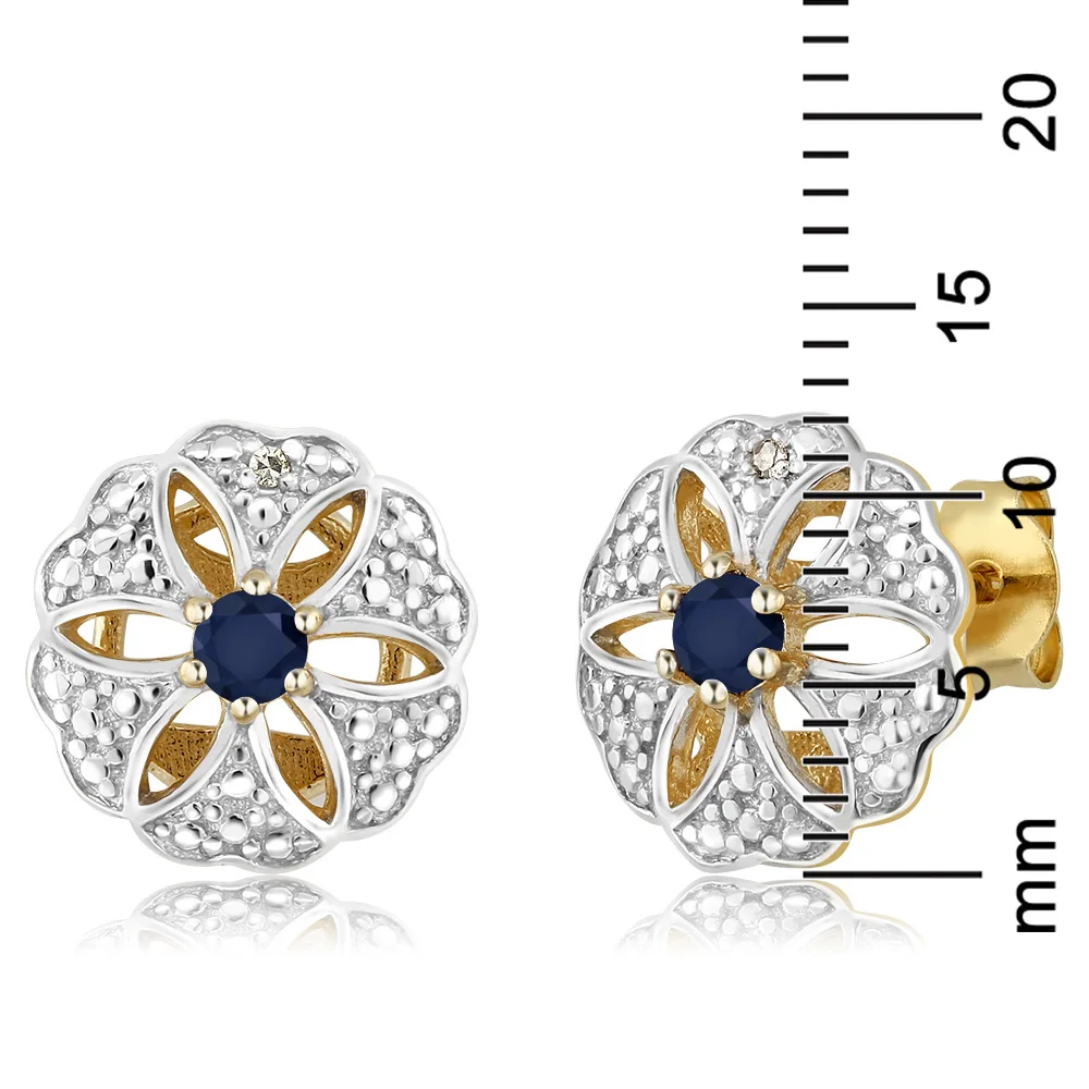 Женские винтажные элегантные серьги гвоздики GemStoneKing 0 26 карат натуральный синий
