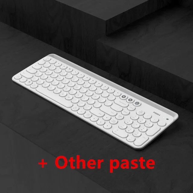 Оригинальная Двухрежимная клавиатура Xiaomi Miiiw с Bluetooth MWBK01, 104 клавиш, 2,4 ГГц, многофункциональная беспроводная клавиатура+ паста - Цвет: White--Other Paste