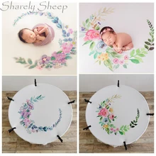 Фон для фотосъемки новорожденных с одеялом для детской фотосессии в студии с изображением акварели