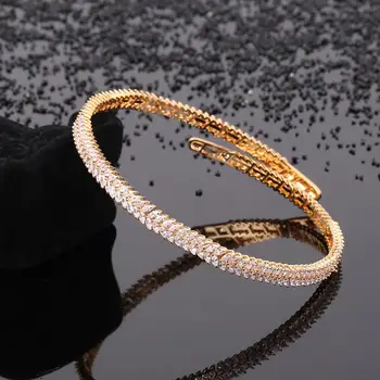 

Luxury Romatic Women's Choker AAA Cubic Zircon Chic All Match 3 Plating Color Open Design Adjustable Choker Necklace Jewelry