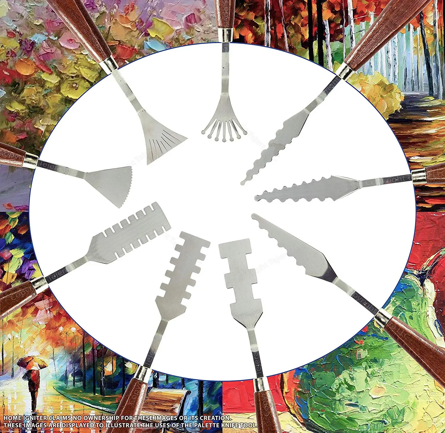 9 pcs Stainless Steel Palette Knives Spatulas Artists FX Special Effects Thin Flexible Art Tools Oil Painting Acrylic Mixing