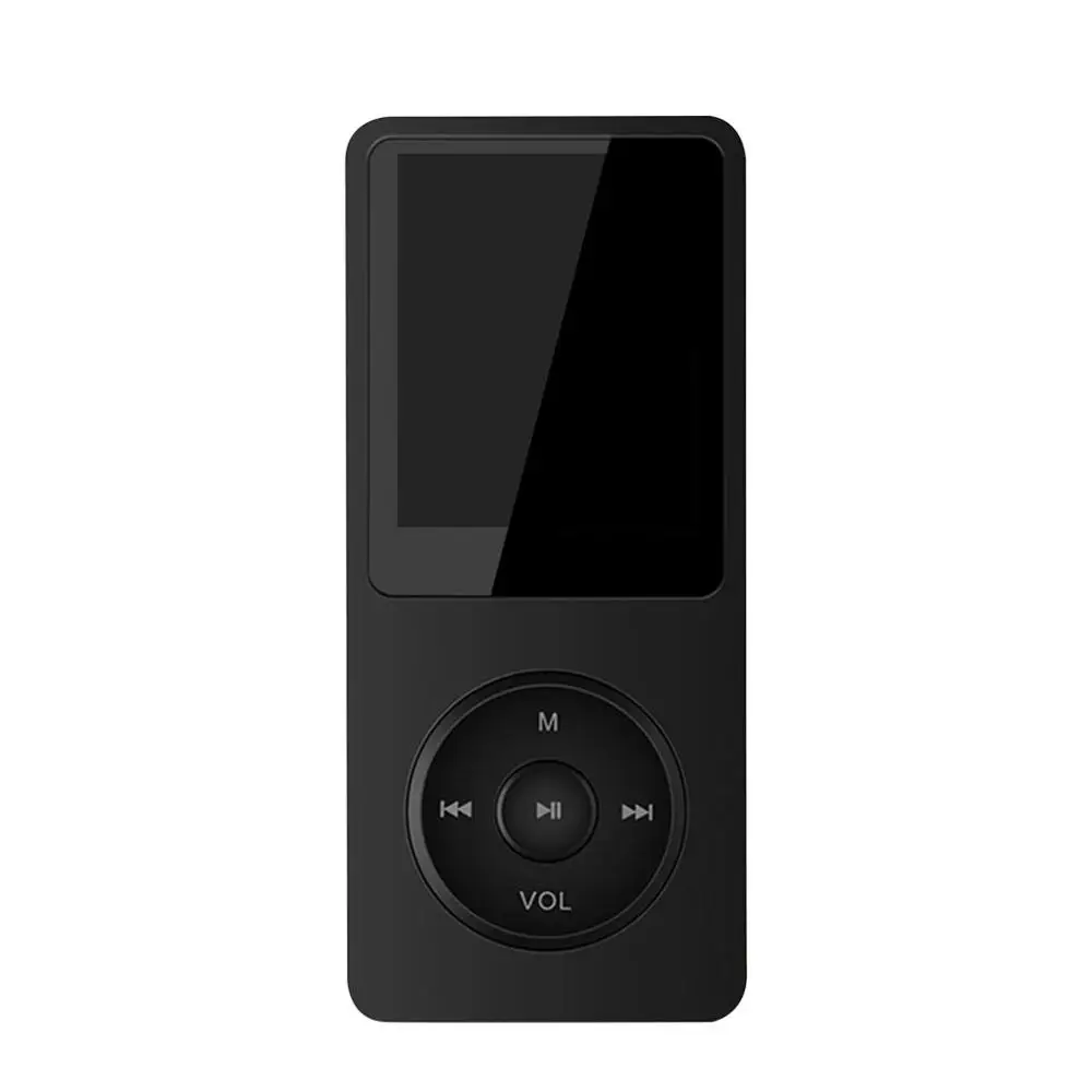 Ультратонкий MP3-плеер колонки может воспроизводить 80H Lossless портативный walkman с радио FM Запись Hi-Fi Musik плеер - Название цвета: Black 8G