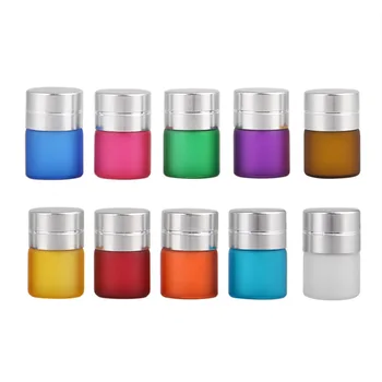 

1ml Multicolor Glass Essential Oil Bottle Sample Bottle with Plug and Cap 10 Colors Optional WB2650