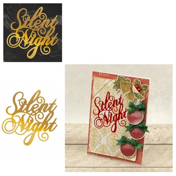 

Hot Foil Plate Silent Night Glimmer Decorative Phrase for DIY Scrapbooking Embossing Crafts Cards Decoration New 2019