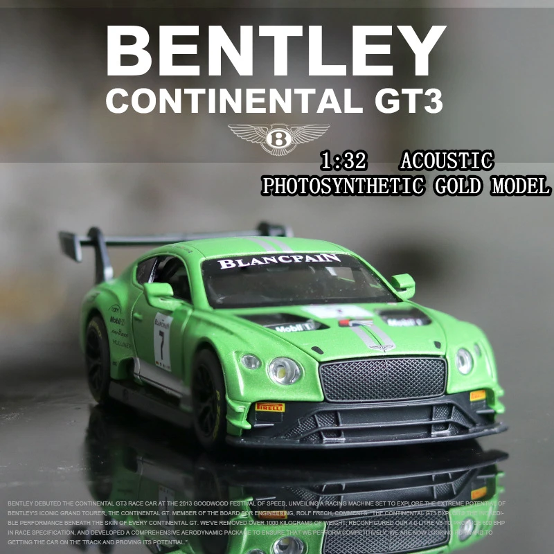 1:32 Bentley GT3 модель автомобиля гоночные гонки по форме спортивного автомобиля коллекция моделирования подарок откатное транспортное