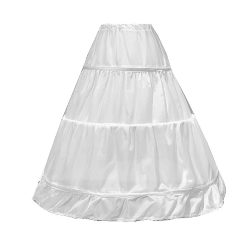 

Girl Tutu Skirts Children 3 Hoops Petticoats White Wedding Accessories Crinoline Kids Underskirt Girls Clothes