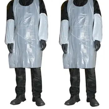 

100Pcs Plastic Disposable Tattoo Aprons Non Toxic Hygienic Cleaning Supplies Helps eliminate cross contamination.Disposable,safe