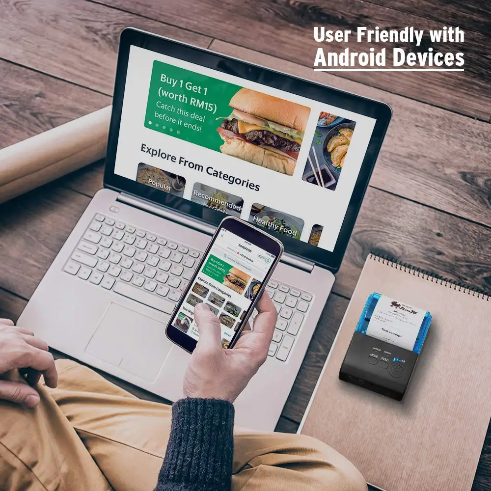IssyzonePOS портативный термопринтер 58 мм принтер Bluetooth 58 ммсап порт Android iOS USB RS232 порт Штрих-код POS принтер