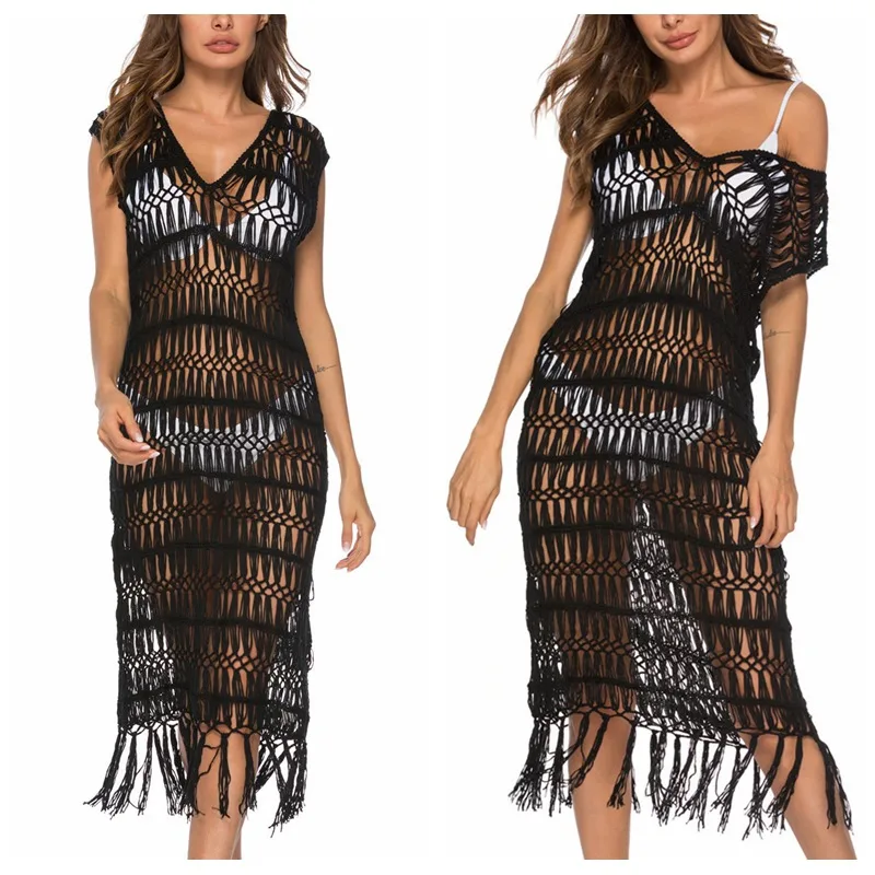 Women's Bikini Beach Cover up Hollow Out Swimsuit Covers-up Bathing Suit Summer Beach Tassel Dress Cover-Ups ????????? Women's Bikini Beach Cover up Hollow Out Swimsuit Covers-up Bathing Suit Summer Beach Tassel Dress Cover-Ups ?????????