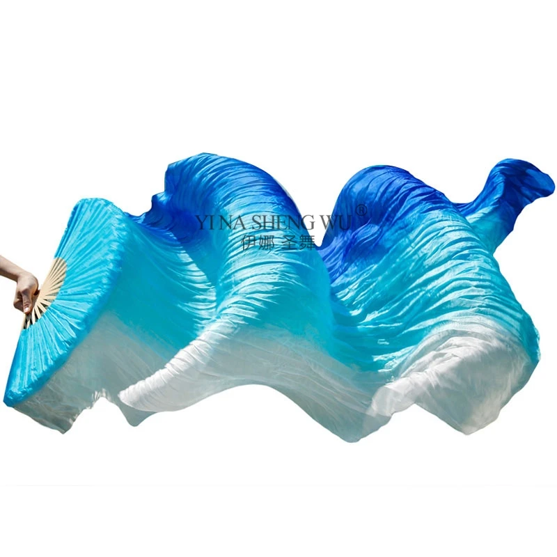 thumbnail image 2 of 4 Pairs Belly Dance Fan Veils - 70 Inch Artificial Silk Fans For Dance Performances 2 of 13