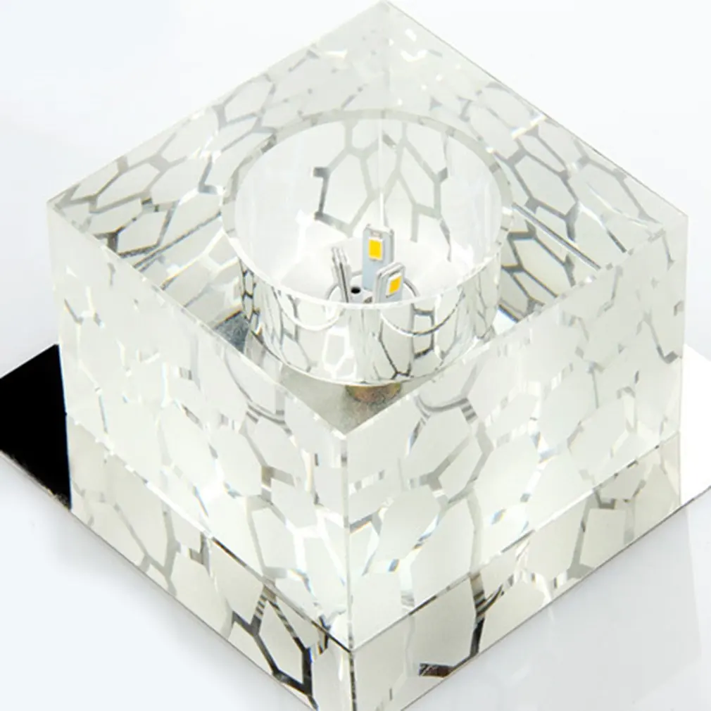 

Crystal Lamp Square Aisle Lights Corridor Lamps Small Porch Lights Simple Water Cube Creative Led Ceiling Lighting
