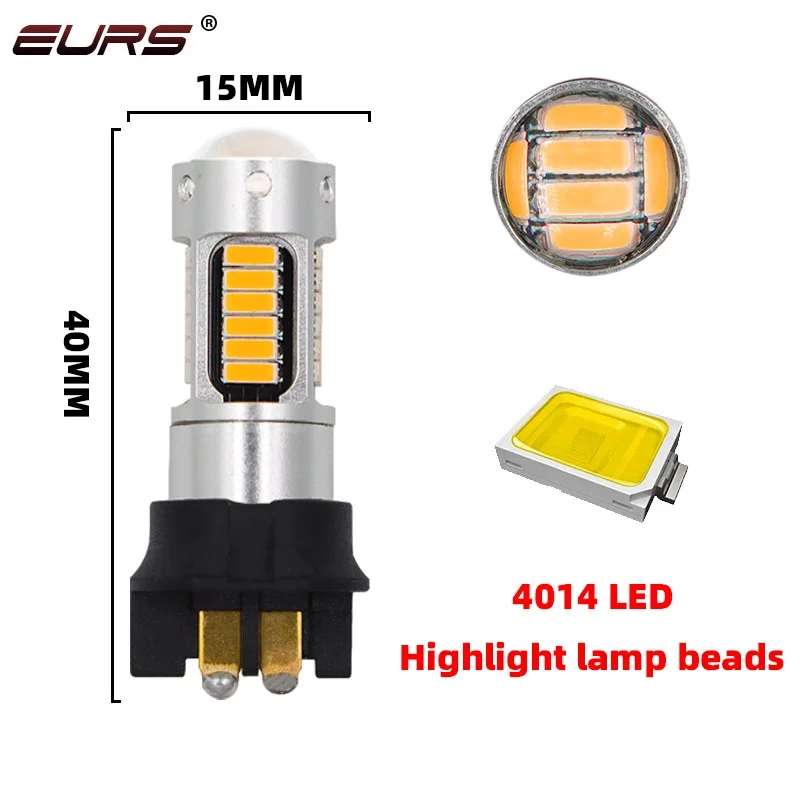 2�� PW24W PWY24W LED �������õ� ���� 4014 30smd DRL �ְ� ����� CANBUS �ڵ��� LED �Ȱ��� ��� ������ Ȳ�� �Ķ���