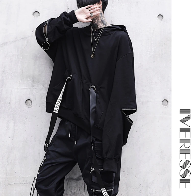 Hooded Hoodies Sweatshirts with Black Gown Mantle Fashion Jacket Cloak Men's Coats Casual Outerwear Letter Ribbons Hip Hop Men Hooded Hoodies Sweatshirts with Black Gown Mantle Fashion Jacket Cloak Men's Coats Casual Outerwear Letter Ribbons Hip Hop Men