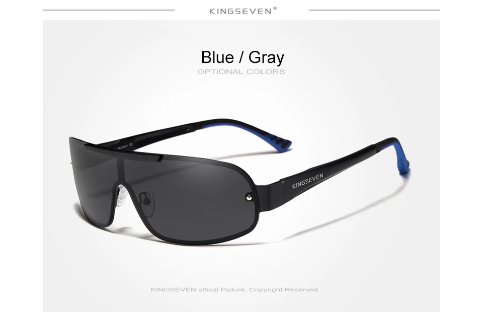 KINGSEVEN, дизайнерские новые алюминиевые мужские брендовые солнцезащитные очки, поляризационные солнцезащитные очки с интегрированными линзами, очки ночного видения для вождения