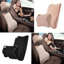 Прочный подголовник автомобиля шеи Поддержка Подушка под поясницу спинки Набор подушек пространство памяти автомобиля хлопок подушка