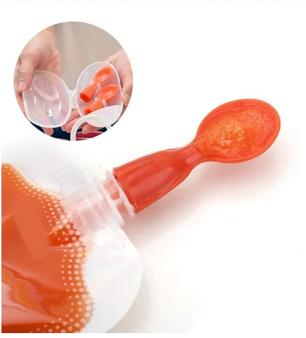 2 pcs spoon Детское питание производитель делает органические продукты для новорожденных свежие фрукты емкости для сока хранения для кормления детей изоляционные сумки - Цвет: 2 pcs spoon