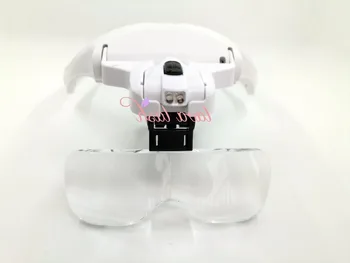 

Free Shipping 1X 1.5X 2X 2.5X 3.5X Watch and Clock Repairing Dental Loupes Eyelash Extensions Headband 2 LED Magnifying Glasses